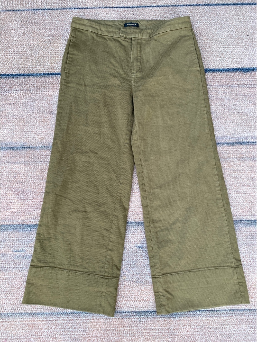 Granola lagenlook Massimo Dutti wide leg cropped cuffed cotton coulottes pants